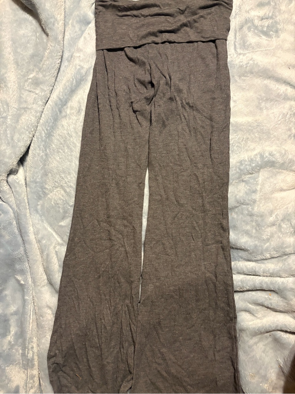 No Boundaries Ribbed Wide-Leg Pants in Charcoal